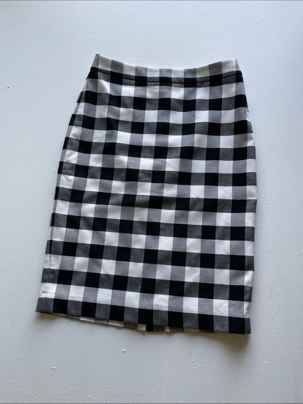 Ann Taylor Black and White Gingham Pencil Skirt
